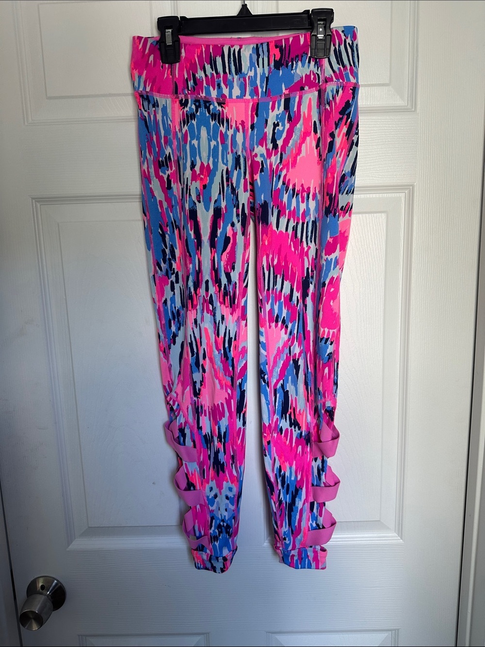 Lilly Pulitzer Luxletic Pink Blue Multi Cutout Leggings